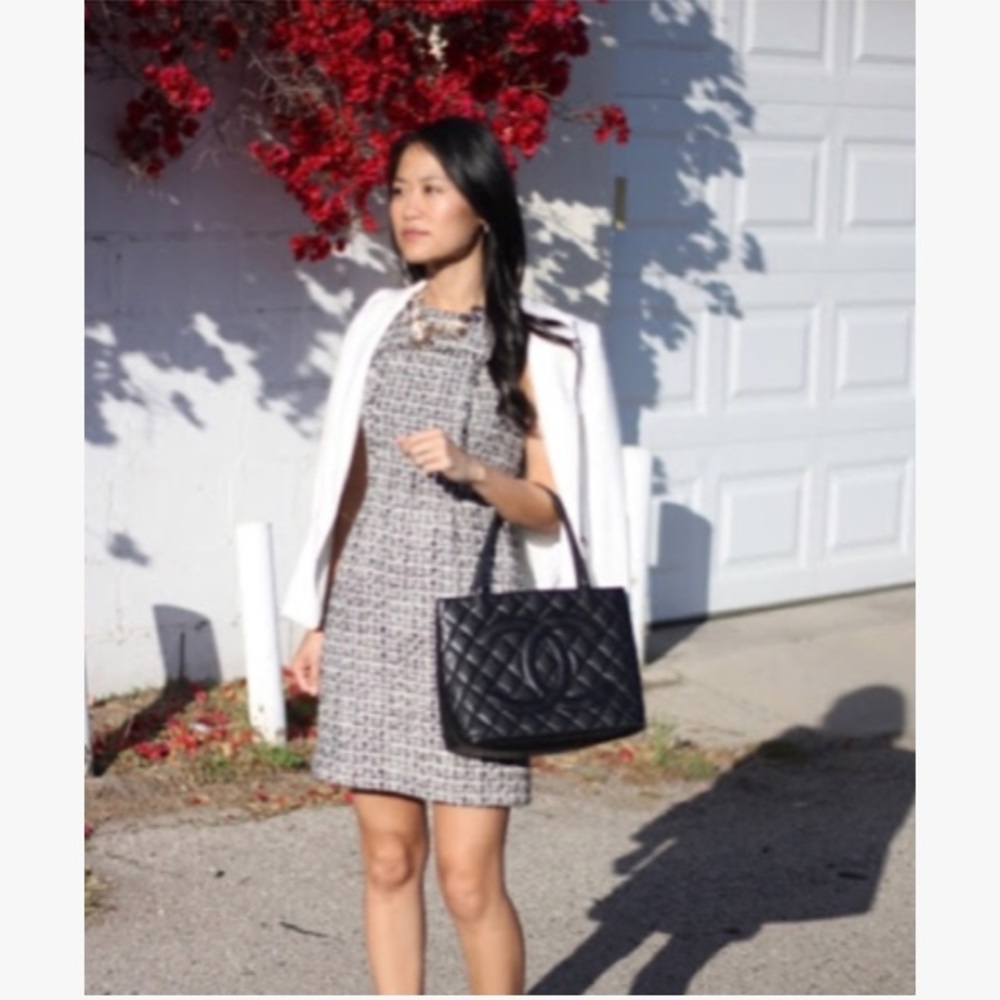 J. Crew Noir Tweed Sheath Dress